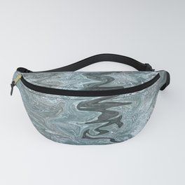 Abstract Melted Silver Texture Fanny Pack