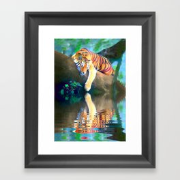 Tiger in the River Framed Art Print