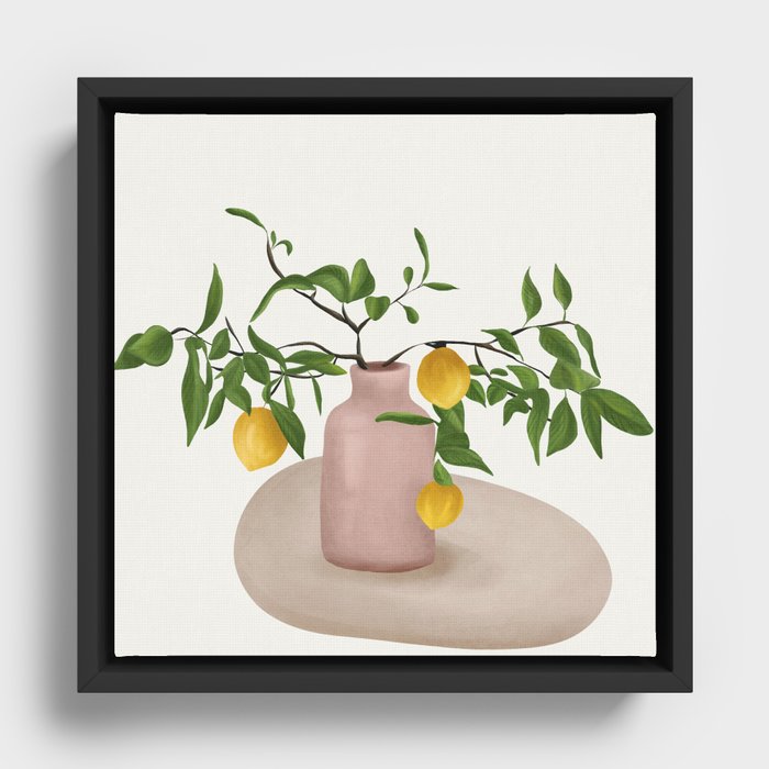 Lemon Branches Framed Canvas