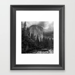 Yosemite National Park, El Capitan, Black and White Photography, Outdoors, Landscape, National Parks Framed Art Print