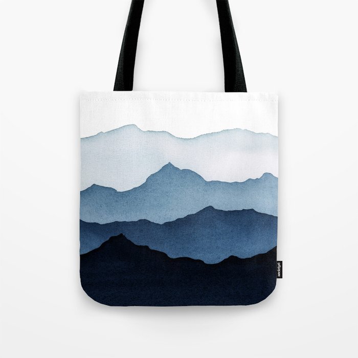Blue Mountains in Watercolor Tote Bag