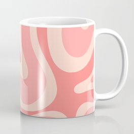 Blush Pink Modern Retro Liquid Swirl Abstract Pattern Square Mug