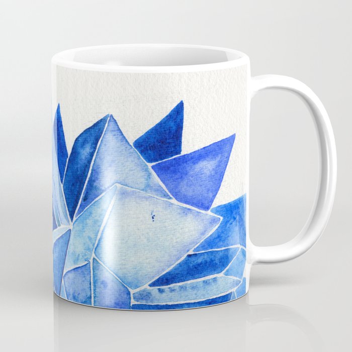 Sapphire Watercolor Facets Coffee Mug