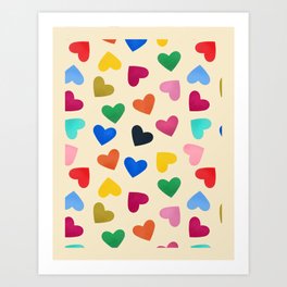 Colorful Hearts Art Print