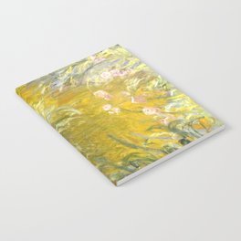 The Path through the Irises floral iris landscape painting by Claude Monet in alternate yellow Notebook
