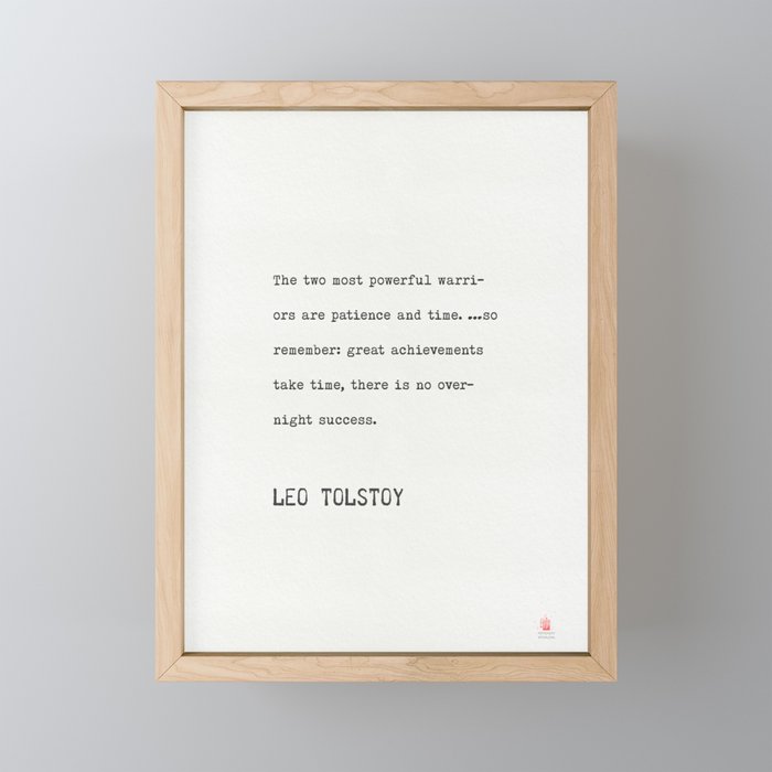 Leo Tolstoy patience and time Framed Mini Art Print