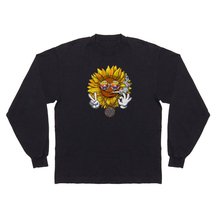 Sunflower Hippie Stoner Long Sleeve T Shirt