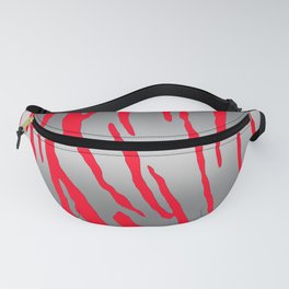 Silver Tiger Stripes Red Fanny Pack