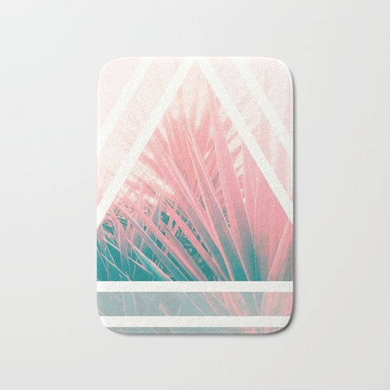 Pastel Palms into Triangle Bath Mat