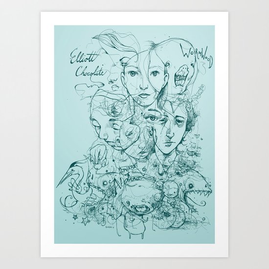 Elliott Chocolate Wormwood Art Print