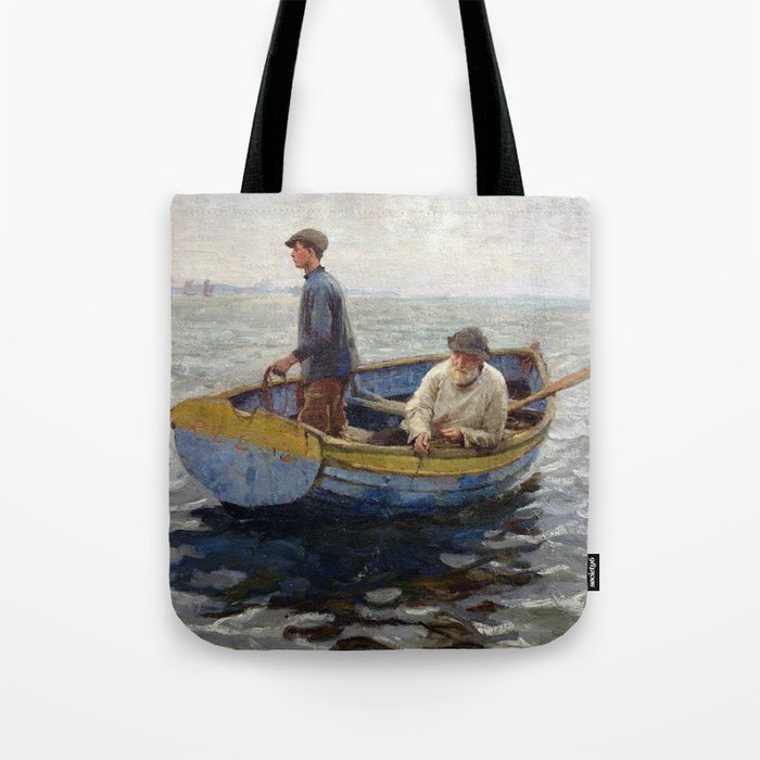 Fisherman vintage painting Tote Bag