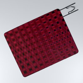 Crimson Red And Black Irregular Pattern Picnic Blanket