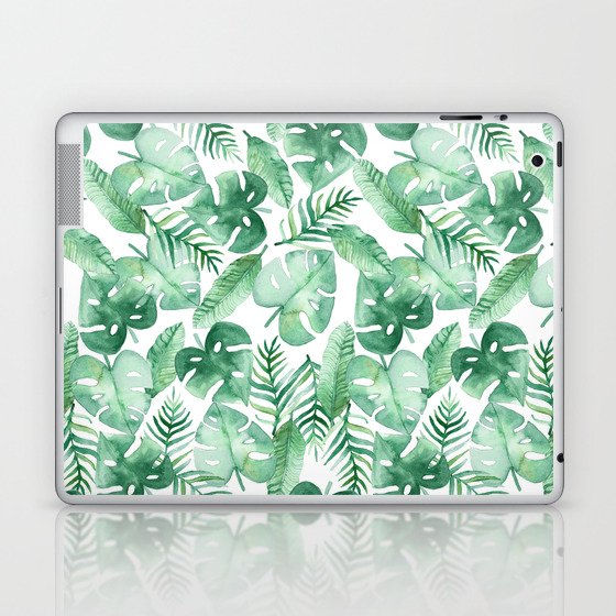 Tropical Jungle on White Laptop & iPad Skin