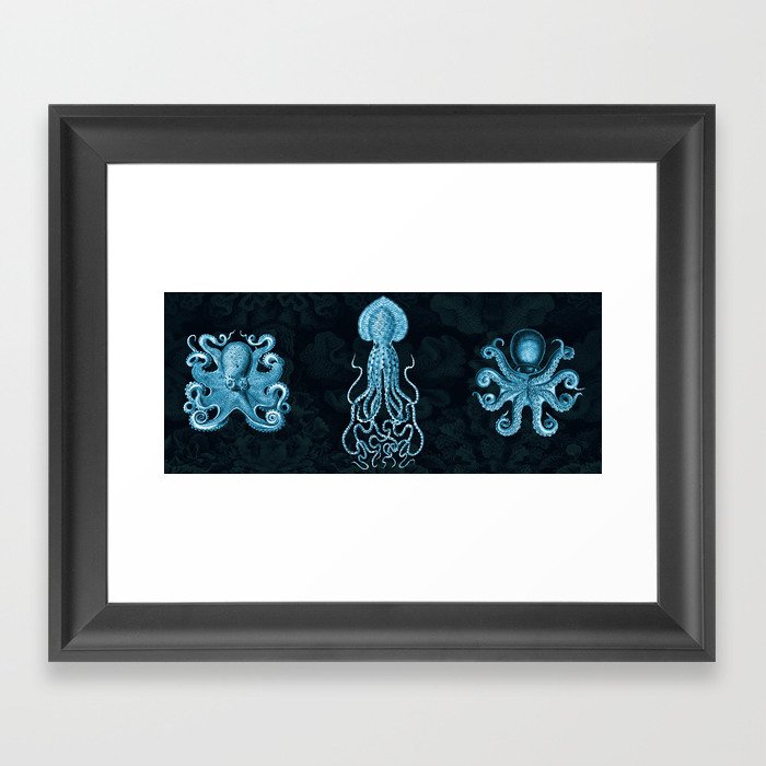 Cephalopods (Blue) Framed Art Print