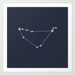 CAPRICORN Dark Navy Blue – Zodiac Astrology Star Constellation Art Print