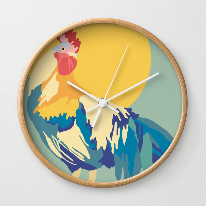 Rooster Rising Wall Clock