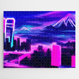 Retrofuturistic Skyline Jigsaw Puzzle