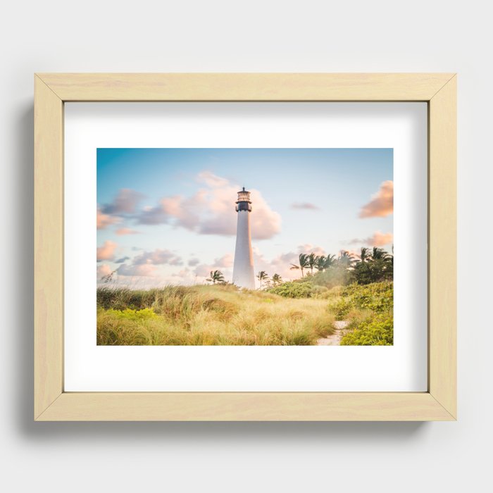 Cape Florida  Lighthouse in Key Biscayne Recessed Framed Print