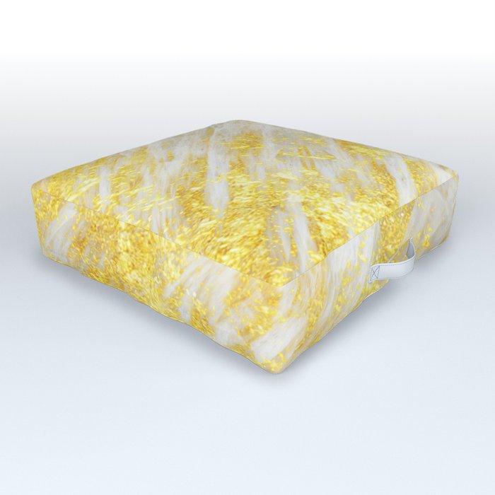 Gold Encapsulated Crystal Outdoor Floor Cushion