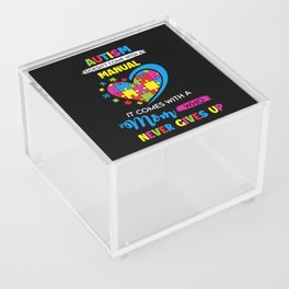 Mom Never Gives Up Autism Awareness Acrylic Box