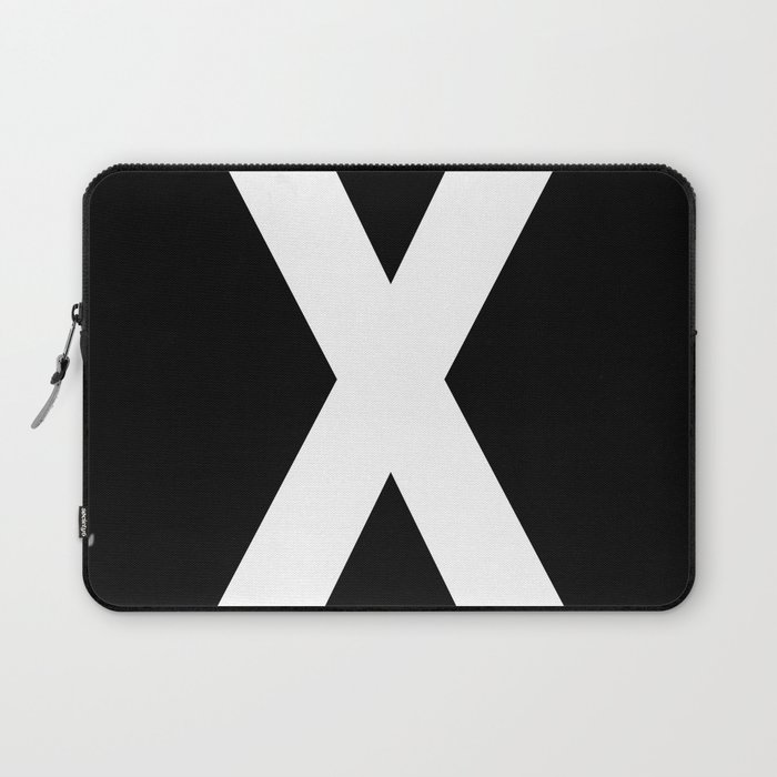 Letter X (White & Black) Laptop Sleeve