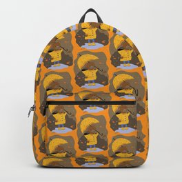 Teddy Bear in The Rain Backpack | Bear, Digital, Yellow, Childrens Art, Raincoat, Woodland Animal, Nursery Decor, Wet Wether, Illustration, Rain 
