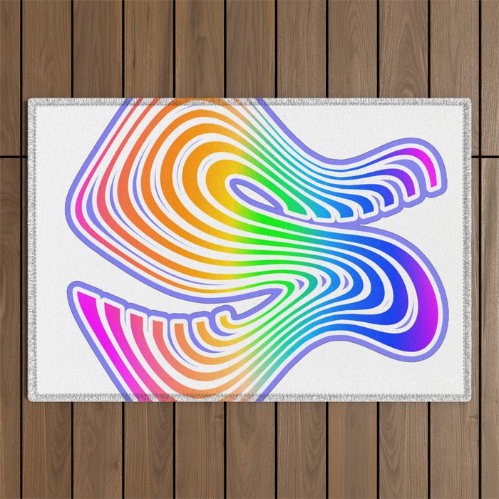 Abstract Colors Outdoor Rug