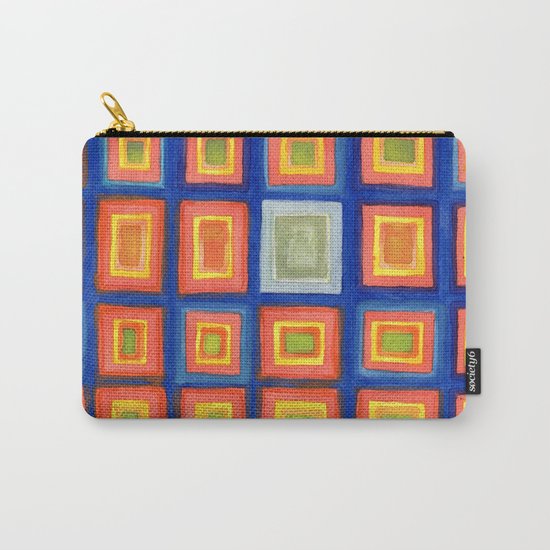 Square Pattern Beaming with Luminous Color Carry-All Pouch