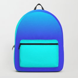 Neon Blue and Bright Neon Aqua Ombré Shade Color Fade Backpack