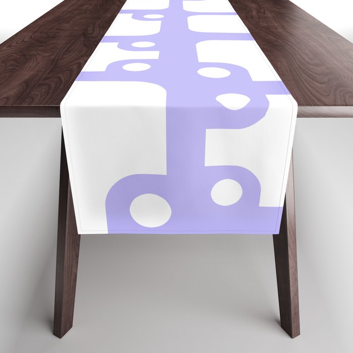 Mid Century Modern Abstract Pattern Periwinkle 2 Table Runner