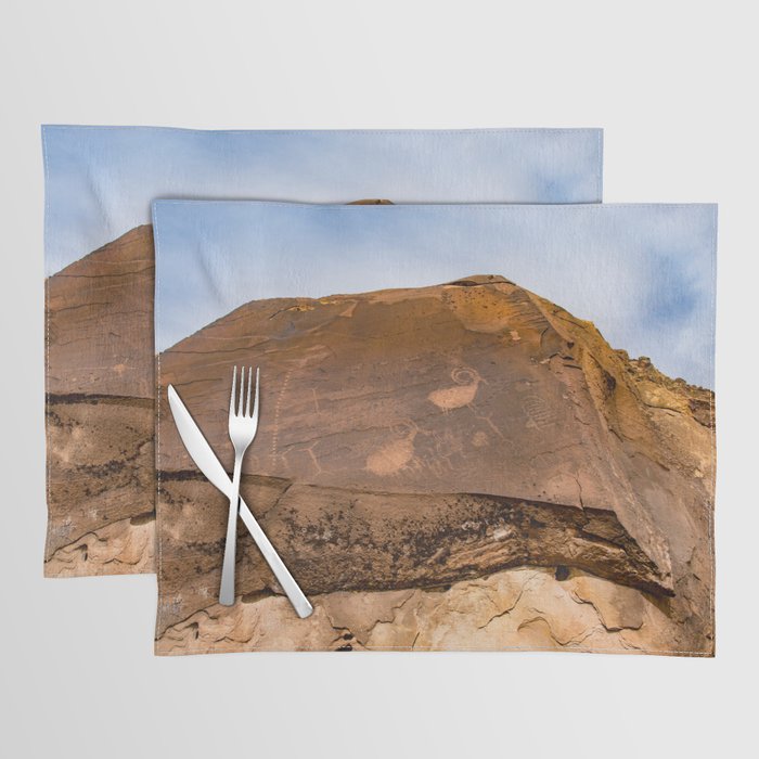Desert Rock Art Petroglyphs IIa Placemat by Alaskan Momma Bear