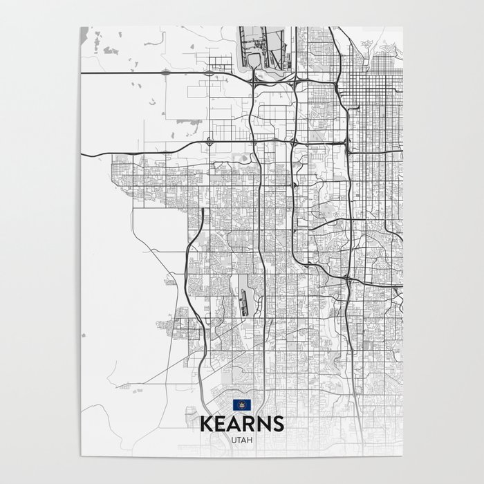 Kearns, Utah, United States - Light City Map Poster