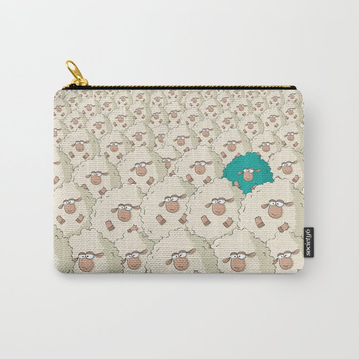 Sheep Pattern | Turquoise Carry-All Pouch