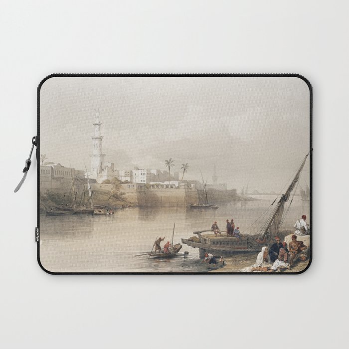 View on the Nile ferry to Gizeh illustration by David Roberts (1796–1864) Laptop Sleeve