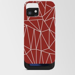 Geometric Cobweb (White & Maroon Pattern) iPhone Card Case