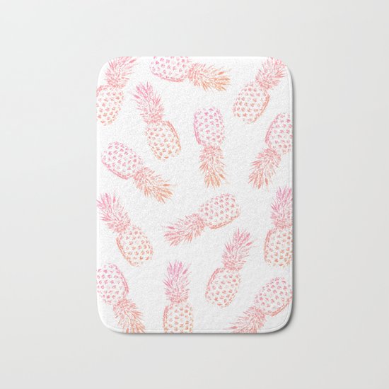 Pink Pineapples Bath Mat