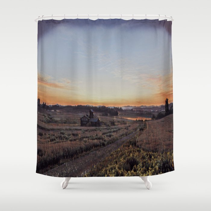 Countryside at sunset Shower Curtain