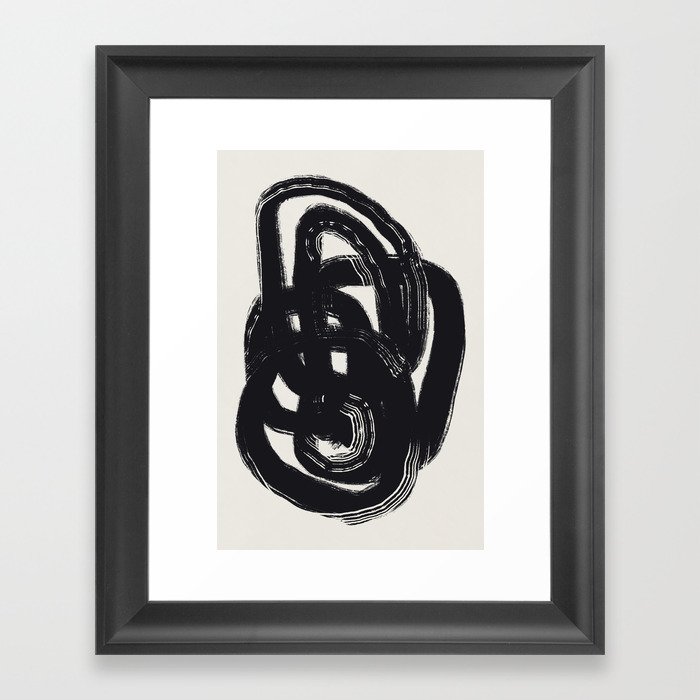 Zen - solid black 08 Framed Art Print
