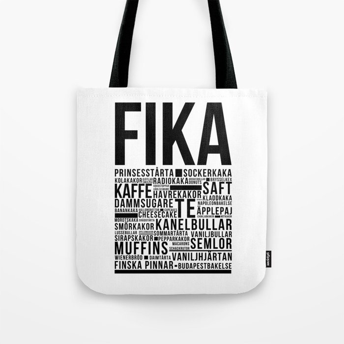 Fika Love definition bakery coffee Tote Bag by LatitudeNorth | Society6
