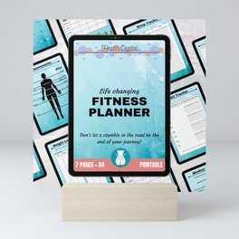 Fitness Planner Bundle Digital Workout Meal Tracking Weight Loss Journal Water Sleep Habit Tracker Notes Health Wellbeing Printable Mini Art Print