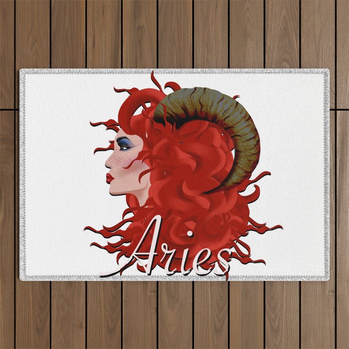 Aries.Zodiac signs,astrology  Outdoor Rug