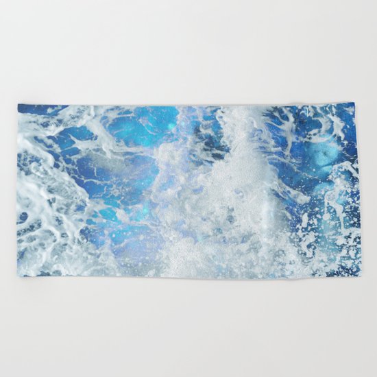 Blue Ocean Glow Beach Towel