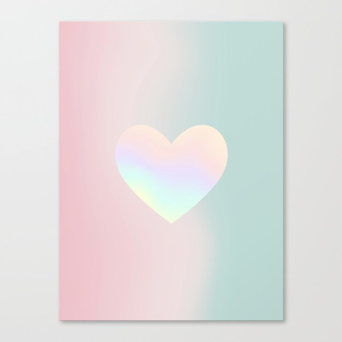 Holographic heart Canvas Print