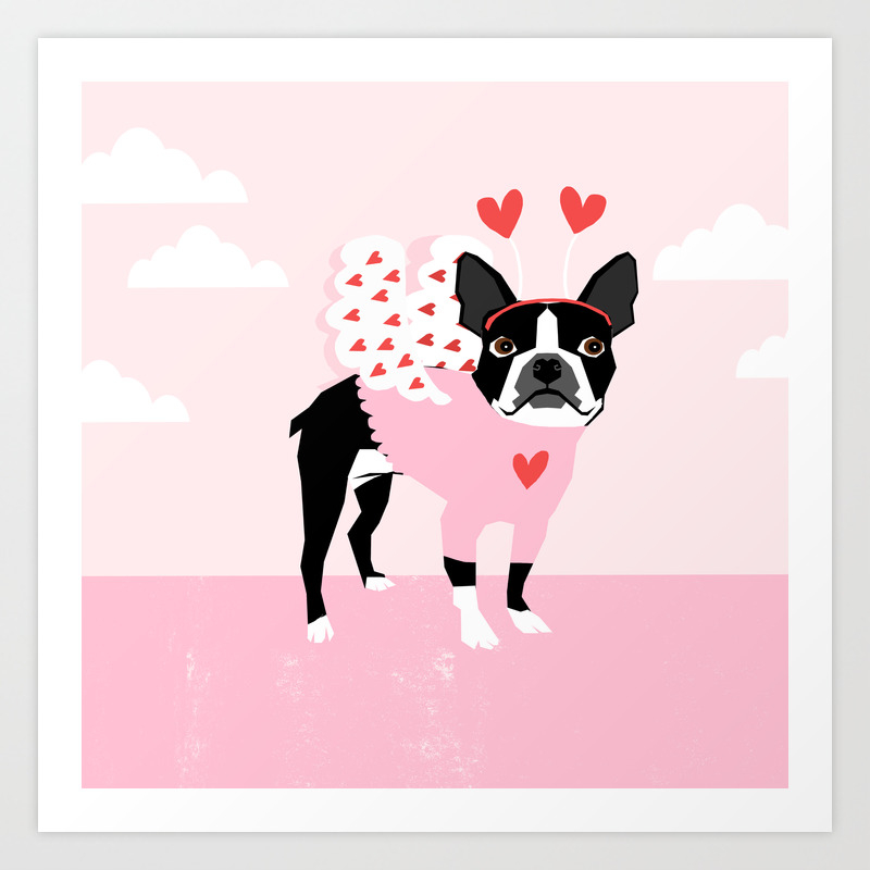Details about   Boston Terrier Valentine's 7in Decor 
