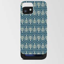 Ancient Art Motif in Blue & Offwhite iPhone Card Case