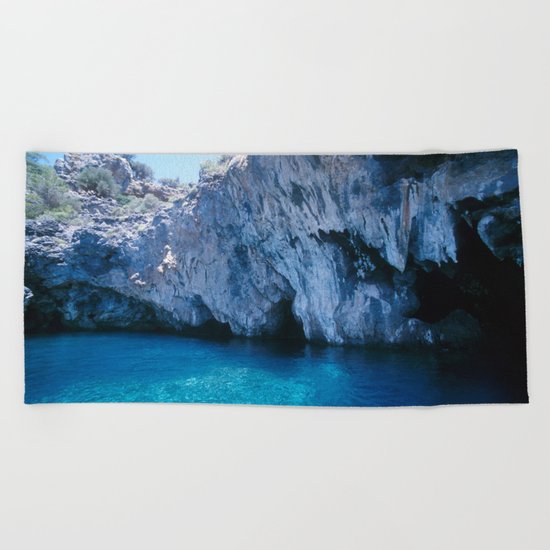 NATURE'S WONDER #5 - BLUE GROTTO (Turkey) #2 #art #society6 Beach Towel