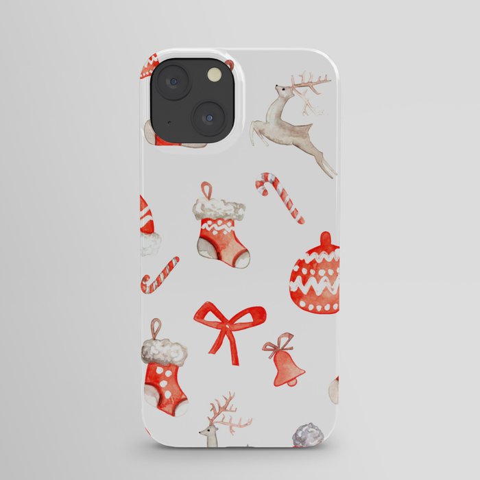 Christmas and New Year holidays. Pattern. Great amazing Christmas set. iPhone Case