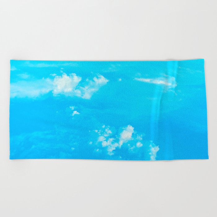 Aerial Turquoise Cloudscape Beach Towel