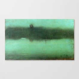 Nocturne Grey And Silver 1875 By James Mcneill Whistler Reproduction Green Hue Gothic History Piece Canvas Print | Painting, Color Graphicdesign, Photography Style In, Weird And Aesthetic, Classical Museum, Watercolor Abstract, Painting Paintings, Steampunk Puke, Retro Renissance Bed, College Dorm Room Of 