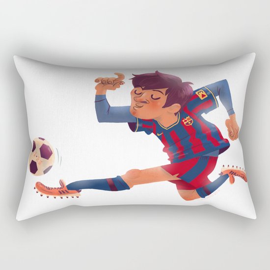 Lionel Messi, Barcelona Jersey Rectangular Pillow